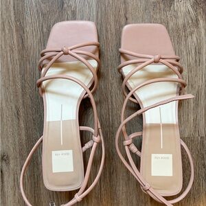 Dolce Vita Women's Blush Pink Nude Strappy Square Toe Sandals Kitten Heels